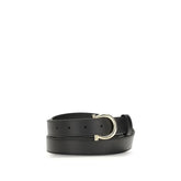 Ferragamo Black Calf Leather Bos Taurus Regular Belt