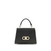 Ferragamo Black Calf Leather Bos Taurus Shoulder Bag