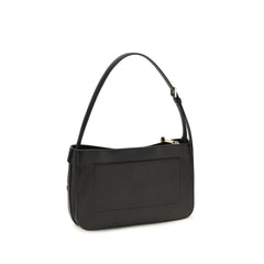 Ferragamo Black Calf Leather Bos Taurus Shoulder Bag