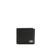 Ferragamo Black Calf Leather Bos Taurus Wallet