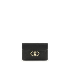 Ferragamo Black Calf Leather Bos Taurus Wallet