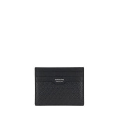Ferragamo Schwarzes Kalbleder Bos Taurus Portemonnaie