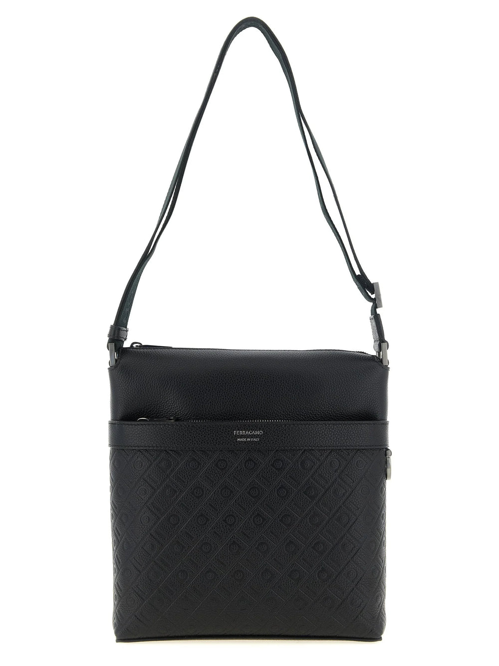 Ferragamo Black Calfskin Crossbody Bag