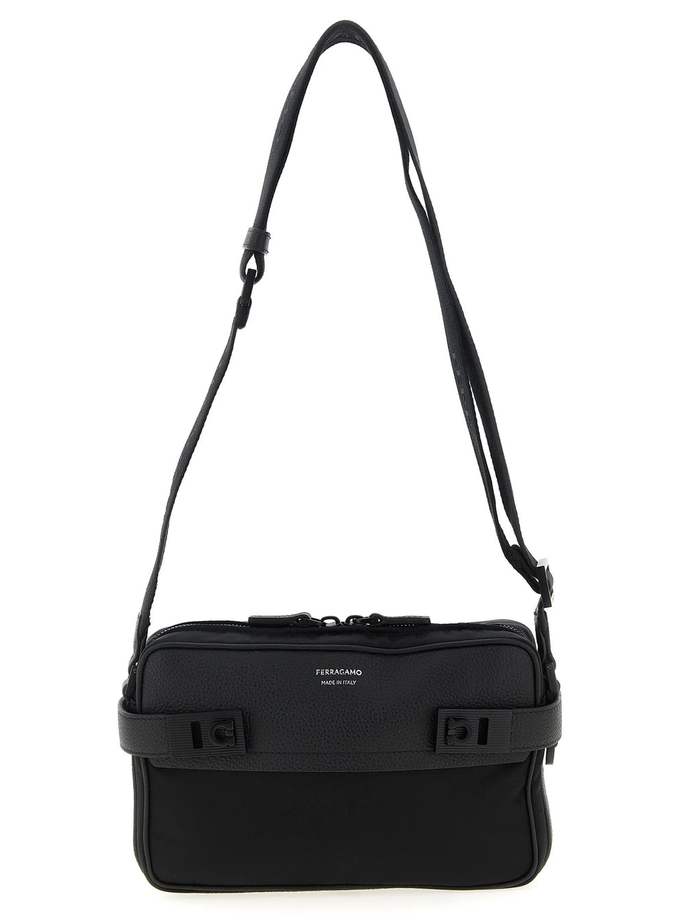 Ferragamo Black Fabric Crossbody Bag