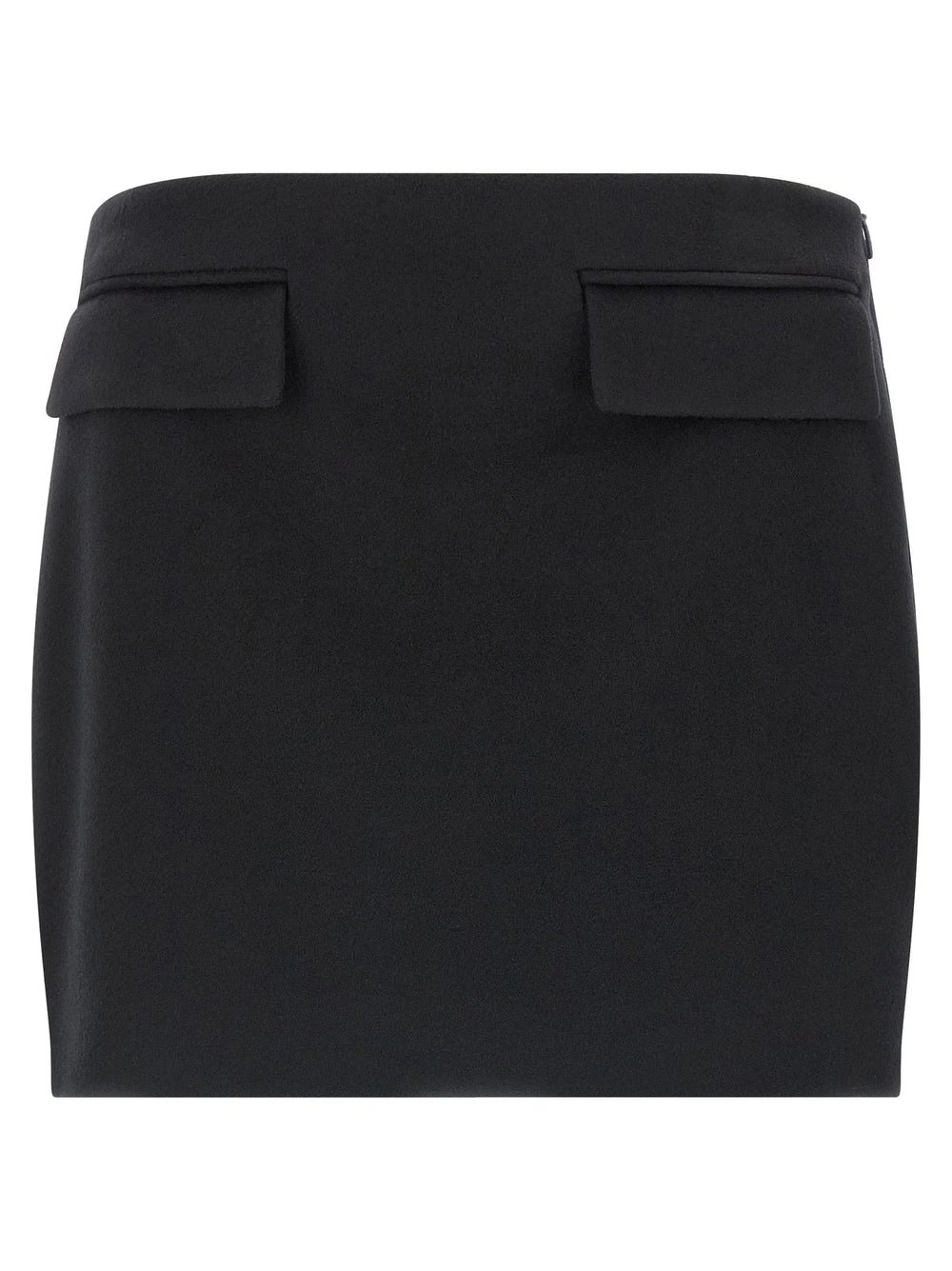 Ferragamo Black Virgin Wool Long Skirt