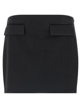 Ferragamo Black Virgin Wool Long Skirt