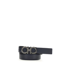 Ferragamo Blue Calf Leather Bos Taurus Regular Belt