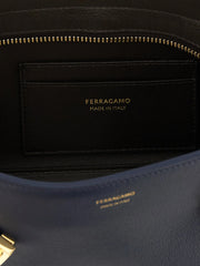 Ferragamo Blue Calfskin Shoulder Bag