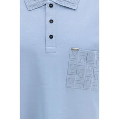 Ferragamo Blue Cotton Polo Shirt