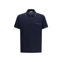 Ferragamo Blue Cotton Polo Shirt