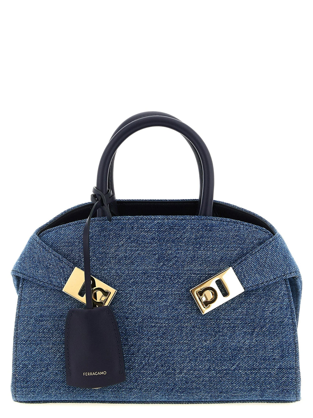 Ferragamo Blue Fabric Handbag