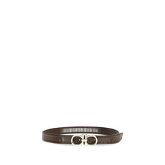 Ferragamo Hnědý pásek z telecí kůže Bos Taurus, standardní provedení
