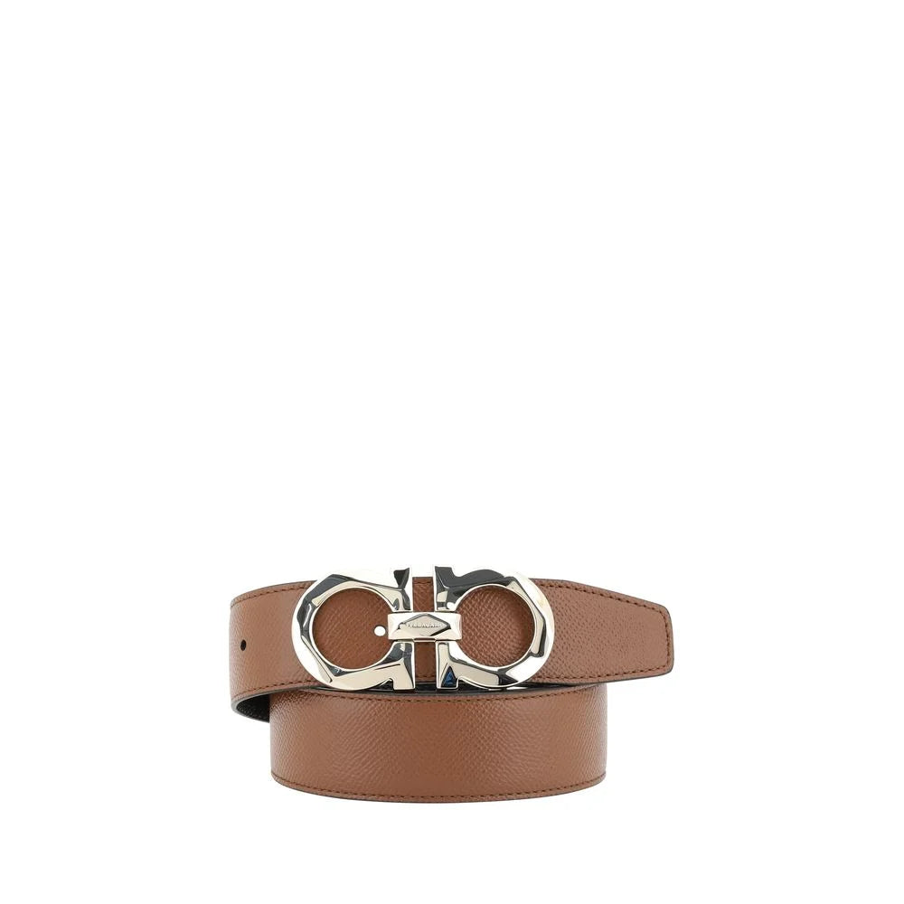 Ferragamo Brown Calf Leather Bos Taurus Regular Belt