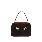 Ferragamo Brown Calf Leather Bos Taurus Shoulder Bag