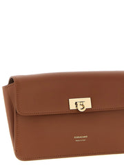 Ferragamo Brown Calfskin Clutch Bag