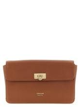Ferragamo Brown Calfskin Clutch Bag