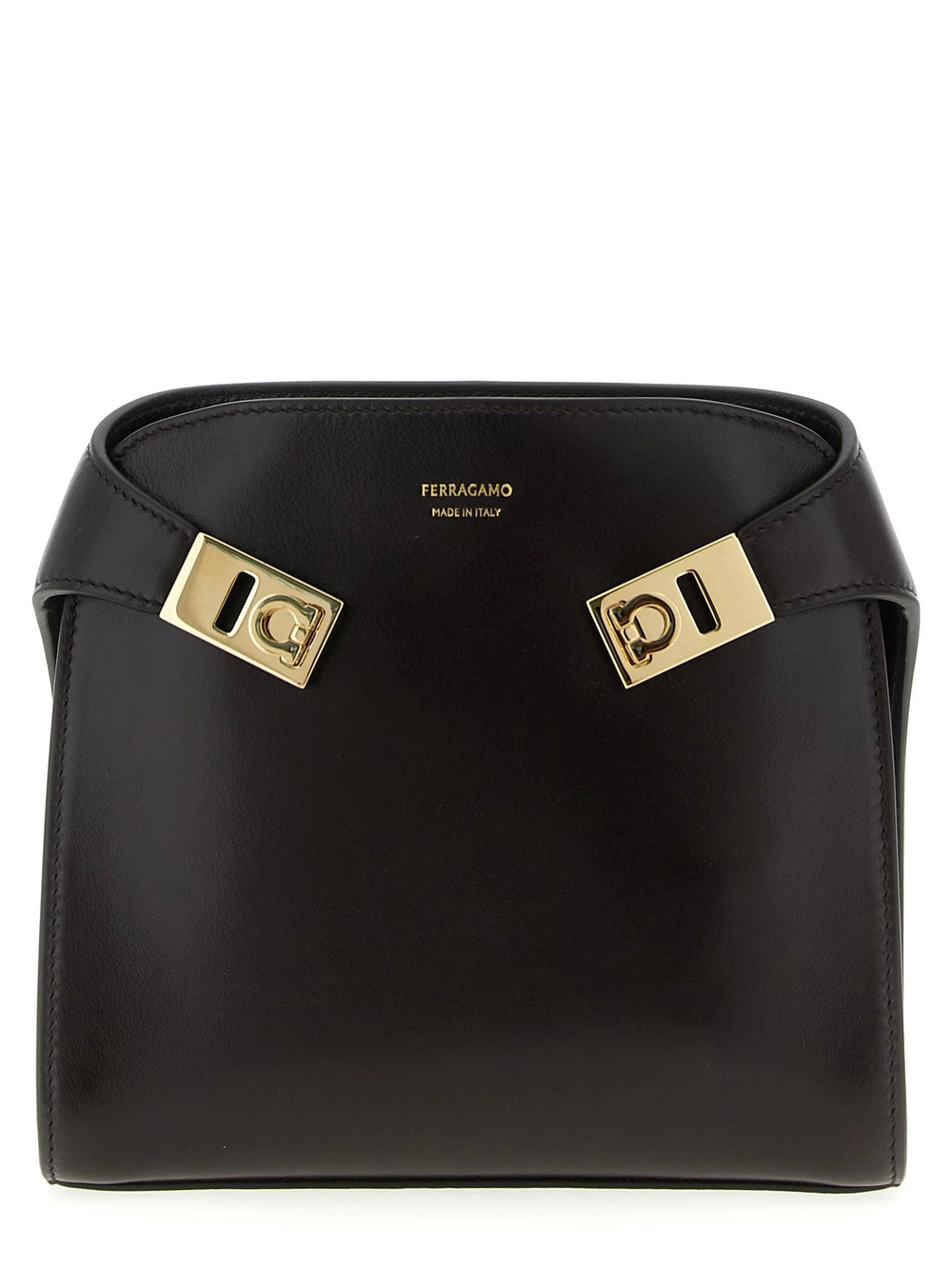Ferragamo Brown Calfskin Crossbody Bag