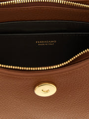 Ferragamo Brown Calfskin Shoulder Bag