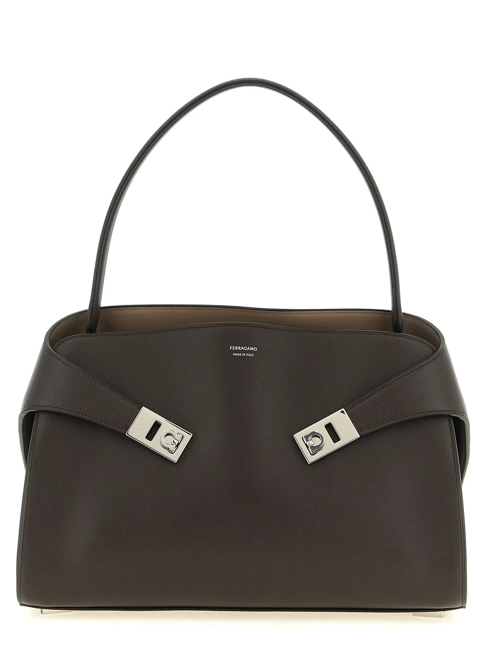 Ferragamo Brown Calfskin Shoulder Bag