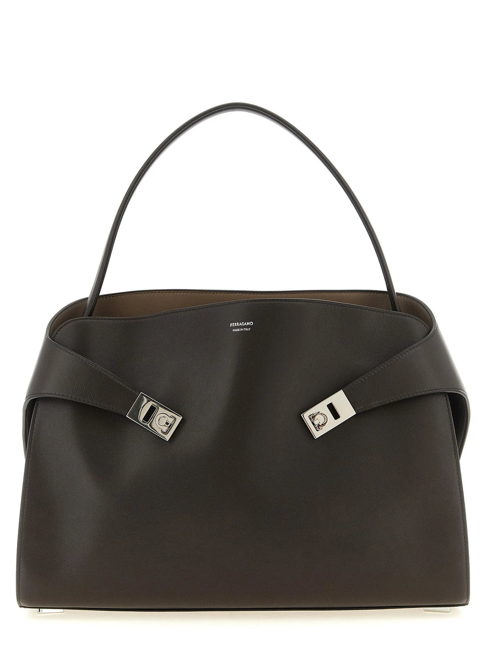 Ferragamo Brown Calfskin Shoulder Bag