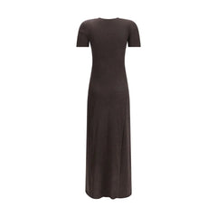 Ferragamo Brown Fleece Wool Long Dress - S