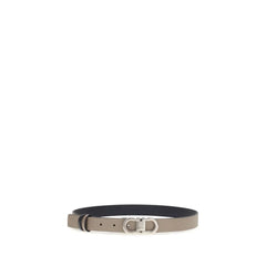 Ferragamo Gray Calf Leather Bos Taurus Regular Belt