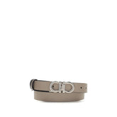 Ferragamo Gray Calf Leather Bos Taurus Regular Belt
