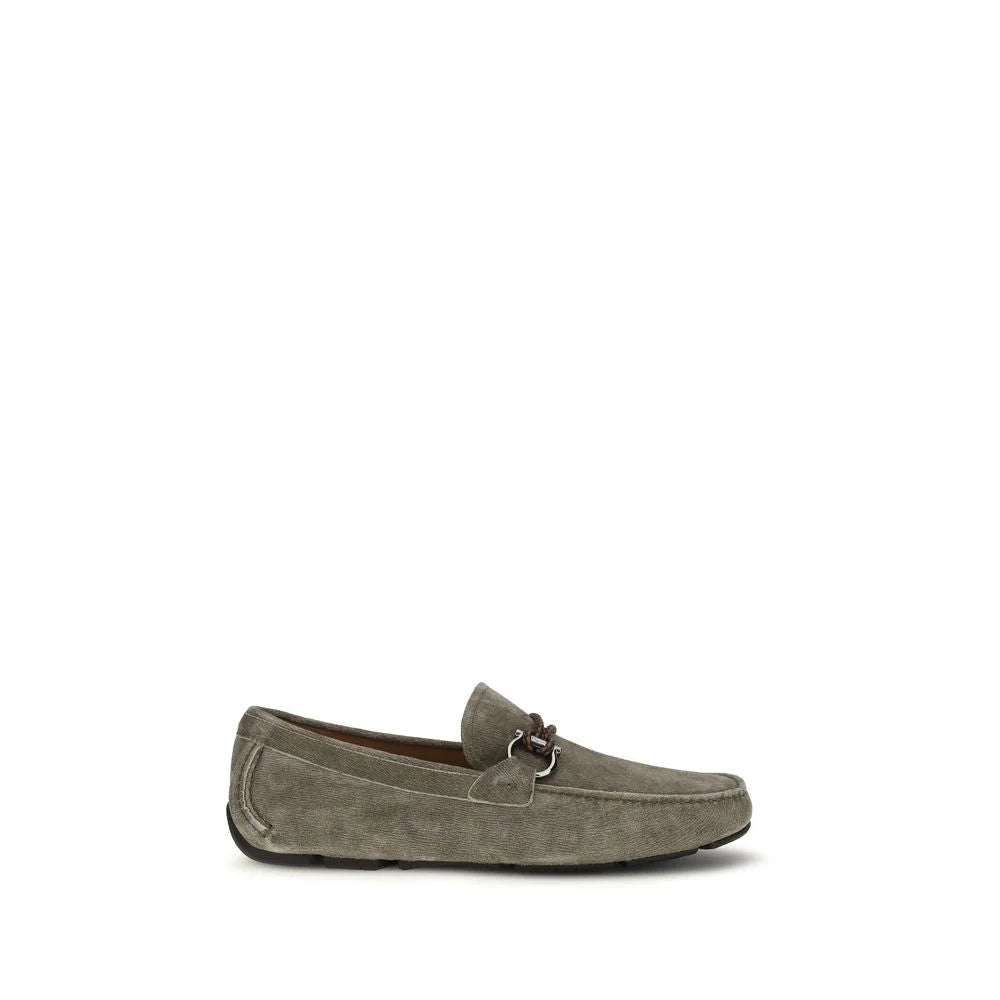 Ferragamo Sedý Teletí Kůže Bos Taurus Loafers