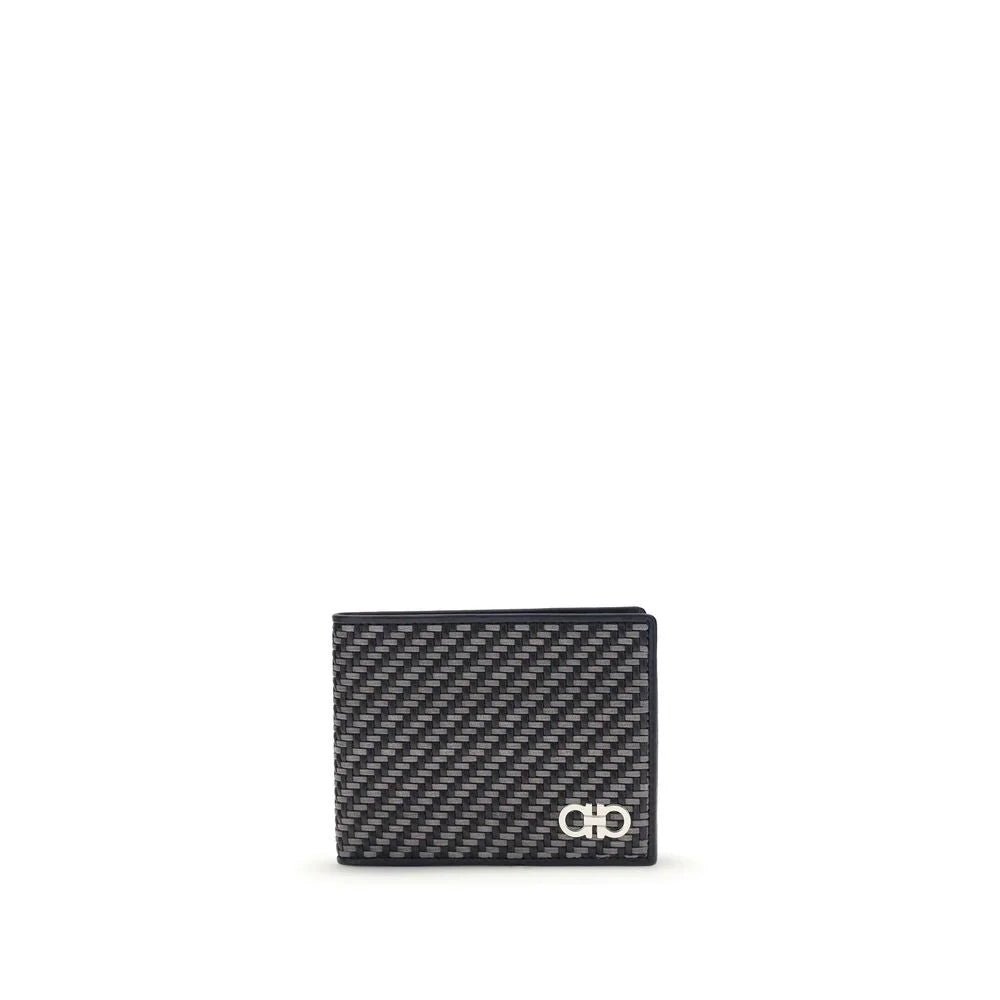Ferragamo Gray Calf Leather Bos Taurus Wallet