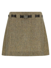 Ferragamo Multicolor Linen Long Skirt