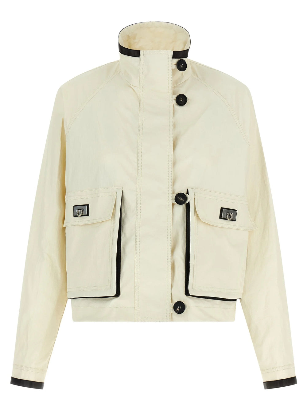 Ferragamo White Linen Full-Length Jacket - IT40