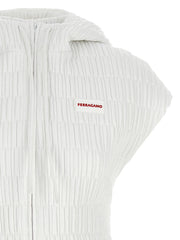 Ferragamo White Polyamide Sleeveless Jacket - IT44