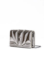 Ferrari Metal Silver GT patent leather bag with chain - Cross Body Bags