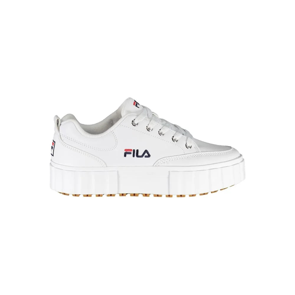 Fila Chic White Wedge Sneakers with Embroidered Detail - EU41/US11 - Sneakers