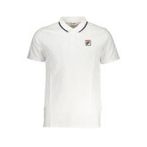 Fila Sleek White Cotton Polo with Contrast Accents - S - Polos