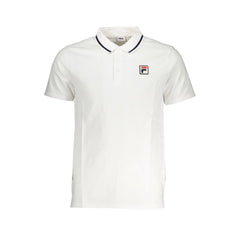 Fila Sleek White Cotton Polo with Contrast Accents - S - Polos