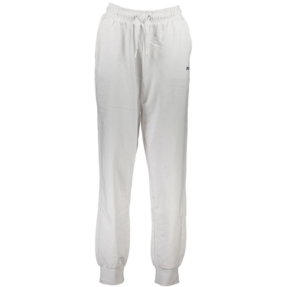 Fila White Cotton Pant - Joggers