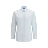 Finamore Blue Cotton Pattern Shirt