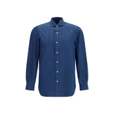Camisa de Algodão Azul Finamore