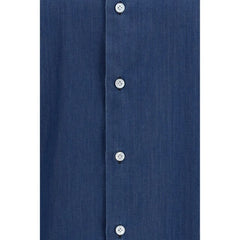 Finamore Blue Cotton Shirt