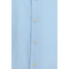 Finamore Blue Linen Longsleeve Shirt - 42
