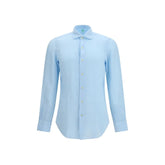 Finamore Blue Linen Longsleeve Shirt - 42