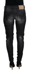 Fiorucci Black Cotton Low Waist Skinny Women Casual Jeans - Jeans