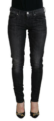 Fiorucci Black Cotton Low Waist Skinny Women Casual Jeans - Jeans