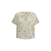 Forte_Forte Beige Cotton Pattern Shirt - I/S