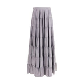 Forte_Forte Gray Silk Long Skirt - I/S - Skirts