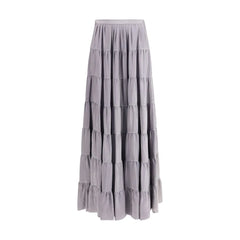 Forte_Forte Gray Silk Long Skirt - II/M