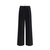 Forte_Forte Sartorial high-waisted pinstripe wool-blend Trousers - Trousers