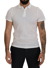 FRADI White Cotton Collared Short Sleeves Polo T-shirt - IT46 | S - Polos
