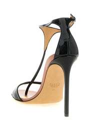 Francesco Russo Black Goatskin Stiletto Heel Sandals